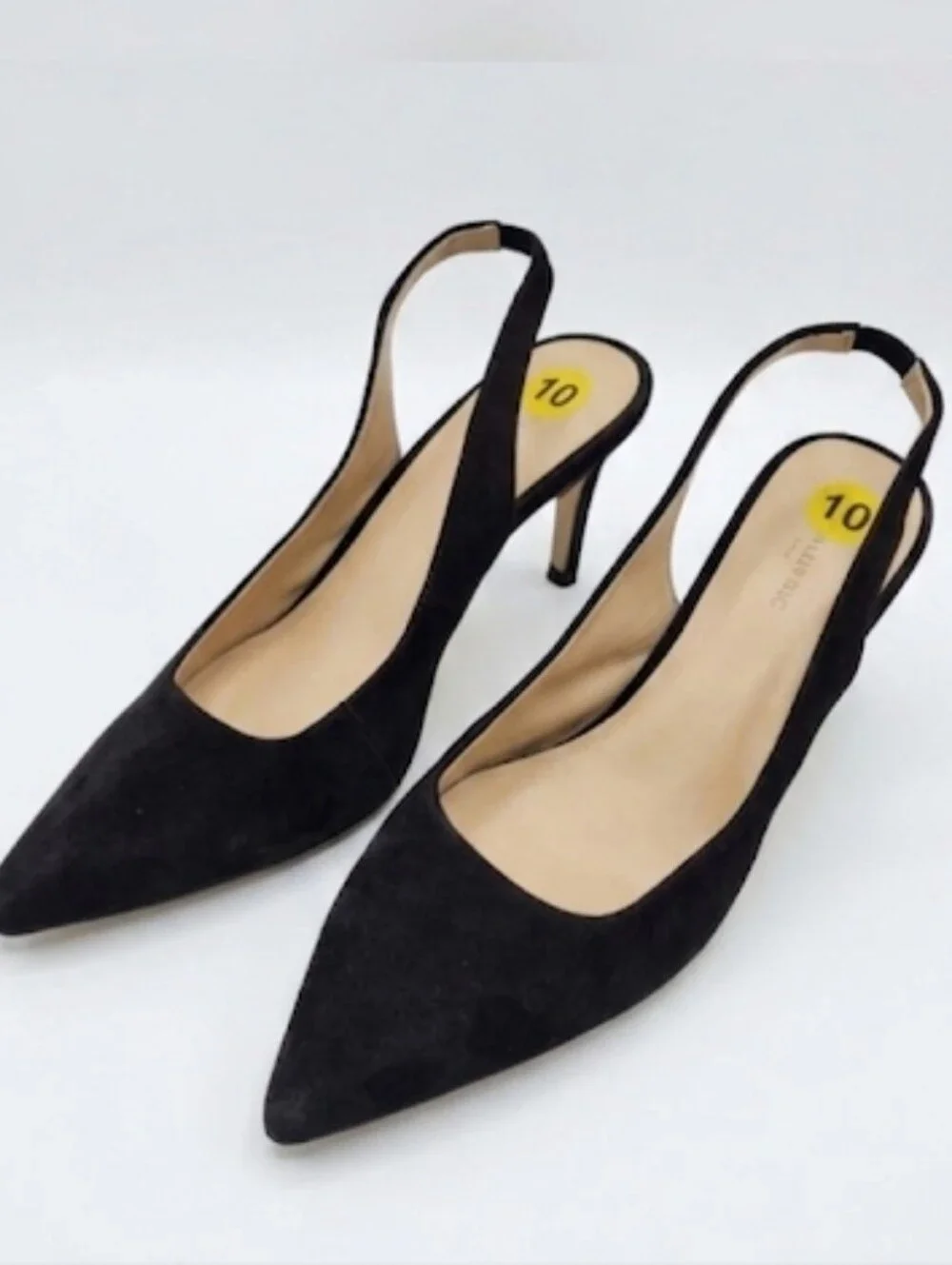 Banana Republic Black Suede Pointed Toe Slingback Heels
